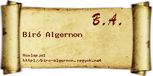 Biró Algernon névjegykártya